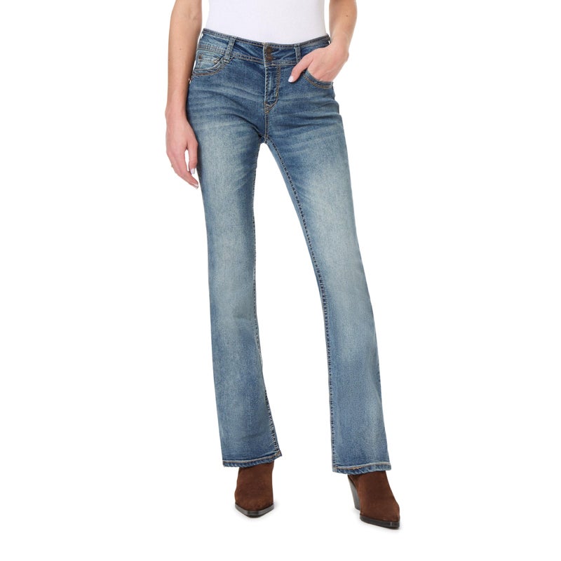 WallFlower Women's InstaStretch Luscious Curvy Bootcut Jeans, Basil, 7 Long - Image 3
